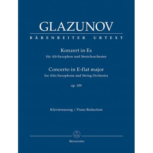 GLAZUNOV A. - CONCERTO FOR ALTO SAXOPHONE OP.109 - SAXOPHONE & PIANO
