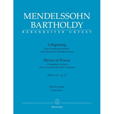 MENDELSSOHN F. - LOBGESANG OP.52 -VOCAL SCORE 