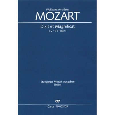 MOZART W.A. - DIXIT and MAGNIFICAT C-DUR KV 193 - VOCAL SCORE