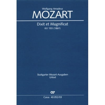CARUS MOZART W.A. - DIXIT & MAGNIFICAT C-DUR KV 193 - VOCAL SCORE