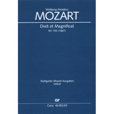 CARUS MOZART W.A. - DIXIT & MAGNIFICAT C-DUR KV 193 - VOCAL SCORE