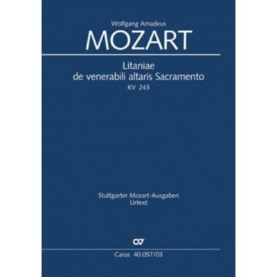 MOZART W.A. - LITANIAE DE VENERABILI ALTARIS SACRAMENTO KV 243 - REDUCTION PIANO
