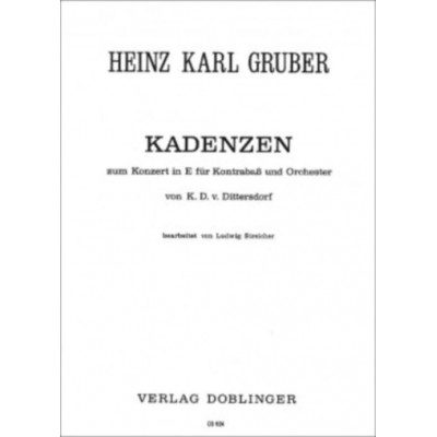  Gruber Heinz-karl - Kadenzen Zum Konzert In E Von Dittersdorf