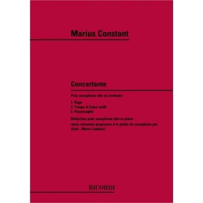CONSTANT M. - CONCERTANTE - SAXOPHONE ET PIANO 