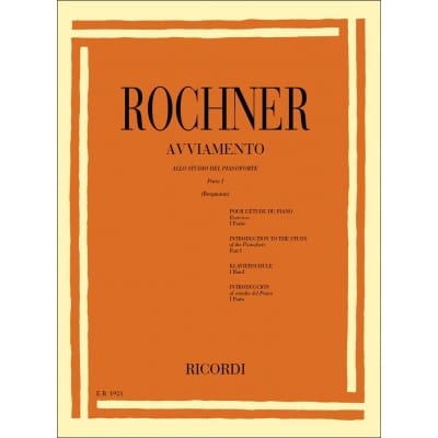 ROCHNER OSCAR - AVVIAMENTO POUR L'ETUDE DU PIANO VOL.1