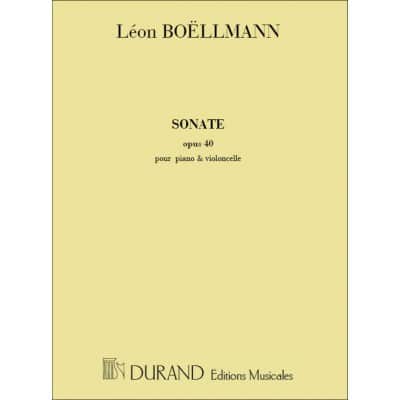 BOELLMANN L. - SONATE OPUS 40 - VIOLONCELLE ET PIANO