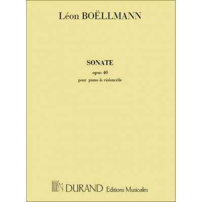 BOELLMANN L. - SONATE OPUS 40 - VIOLONCELLE ET PIANO