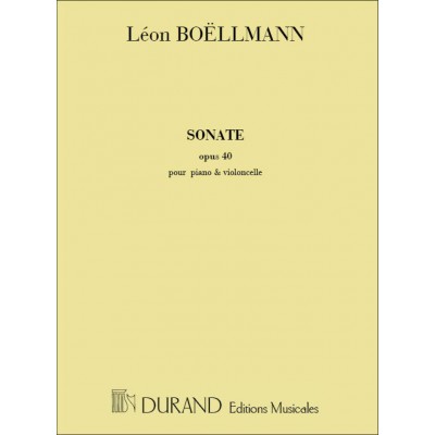 DURAND Boellmann L. - Sonate Opus 40 - Violoncelle et Piano