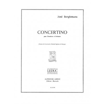 BERGHMANS JOSE - CONCERTINO - TROMBONE & PIANO