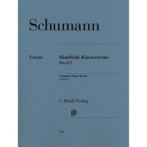 HENLE VERLAG SCHUMANN R. - COMPLETE PIANO WORKS VOLUME I 