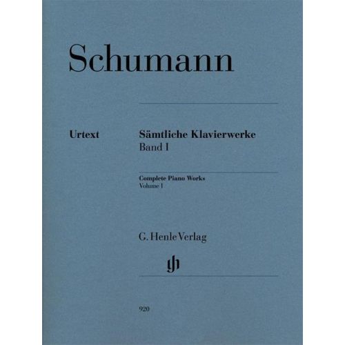 HENLE VERLAG SCHUMANN R. - COMPLETE PIANO WORKS VOLUME I 