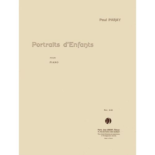 JOBERT PARAY PAUL - PORTRAITS D'ENFANTS - PIANO