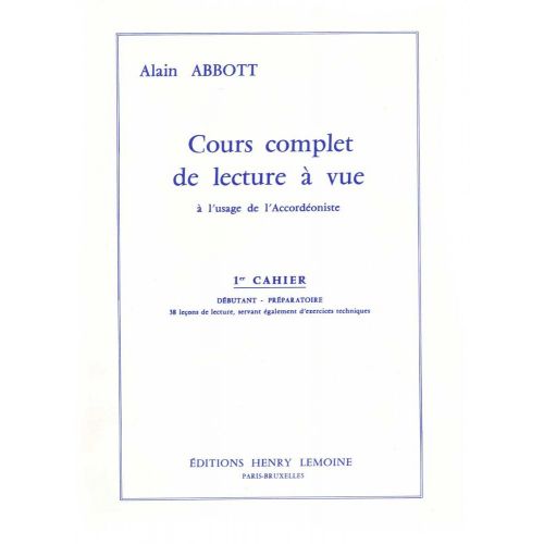 LEMOINE ABBOTT ALAIN - LECTURE A VUE VOL.1 - ACCORDEON