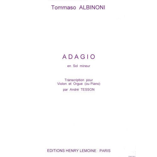 ALBINONI TOMASO - ADAGIO - VIOLON, PIANO