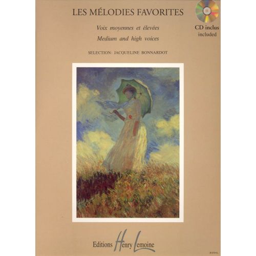 LEMOINE BONNARDOT JACQUELINE - MELODIES FAVORITES + CD - VOIX ELEVEE OU MOYENNE, PIANO