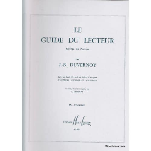 LEMOINE DUVERNOY J.B. - GUIDE DU LECTEUR VOL.2 - PIANO