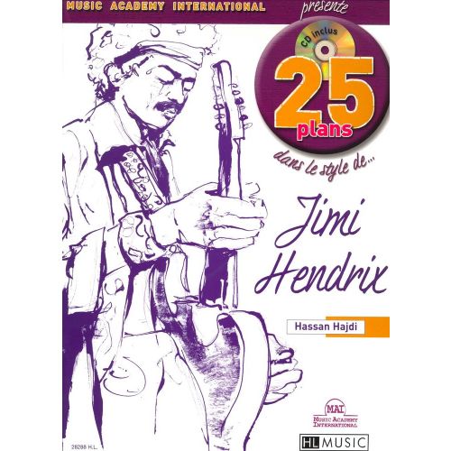 HADJI HASSAN - 25 PLANS DANS LE STYLE DE... JIMI HENDRIX + CD - GUITARE ELECTRIQUE