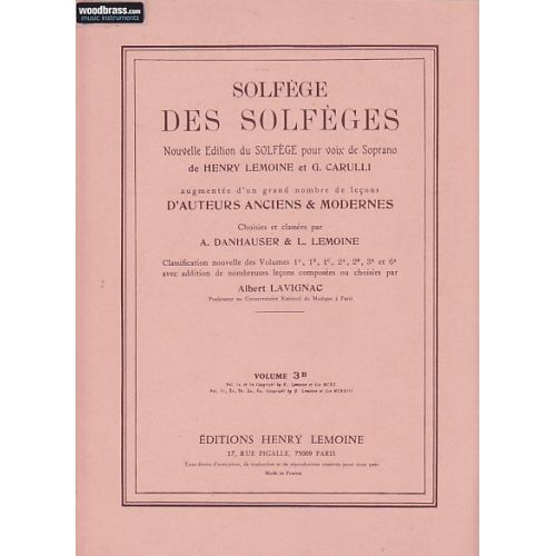 LEMOINE LAVIGNAC ALBERT - SOLFEGE DES SOLFEGES VOL.3B AVEC ACCOMPAGNEMENT