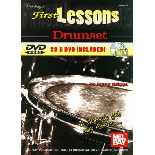 MEL BAY BRIGGS FRANK - FIRST LESSONS DRUMSET + CD + DVD - DRUM SET