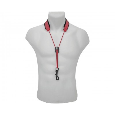BG FRANCE S29SH - LEATHER STRAP FOR SAX RED (CARABINER)