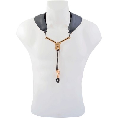 Cordon Yoke Zen Noir (taille XL) - Mousqueton Métal - Sax Alto/ Ténor