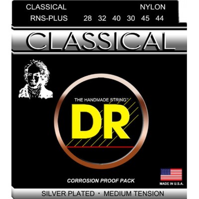 DR STRINGS RNS-PLUS CLASSICAL SILVER PLATED TIRANT NORMAL 28-44