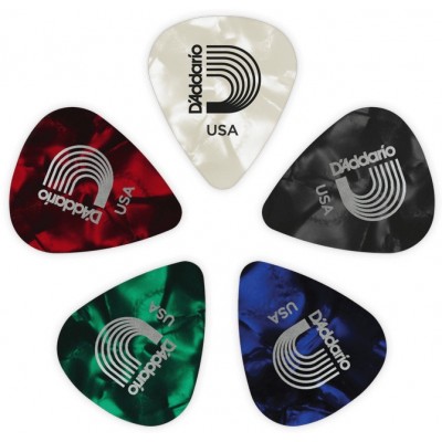 ASSORTED PEARL CELLULOID GUITAR PICKS 10 PACK MEDIUM