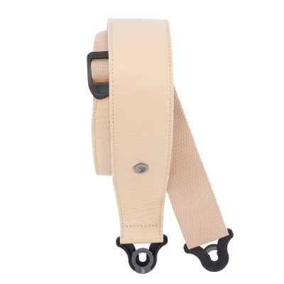 COMFORT LEATHER AUTO LOCK GUITAR STRAP, TAN