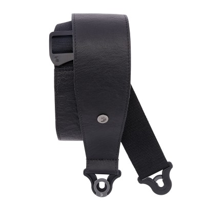 COMFORT LEATHER AUTO LOCK GUITAR STRAP, BLACK