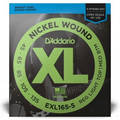 EXL165-5 Nickel Wound Long Scale Light 5C 45-135