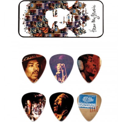 JH-PT07M BOITE EN METAL DE 6 MOTIF JIMI HENDRIX HEAR MY MUSIC