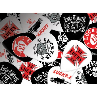 JIM DUNLOP L13C SPECIALITY LUCKY 13 BLACK / WHITE 432 PACK