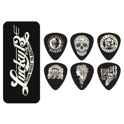 L13CT73 Boite en Metal de 6 Motif Lucky 13
