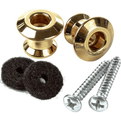 JIM DUNLOP STRAPLOK DUAL DESIGN, GOLD (SET OF 2)