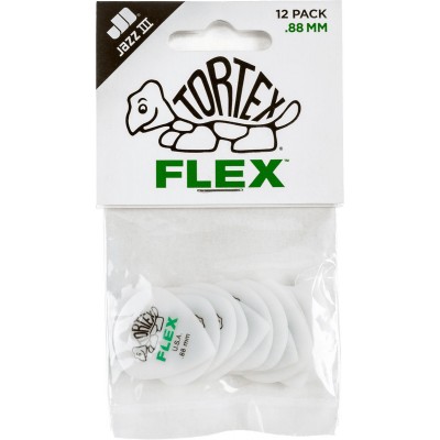 JIM DUNLOP Médiator Tortex Flex Jazz III 0,88Mm Sachet De 12