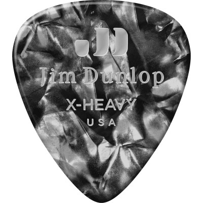 GENUINE CELLULOID CLASSIC, PLAYER'S PACK OF 12, PERLOID BLACK, EXTRA HEAVY