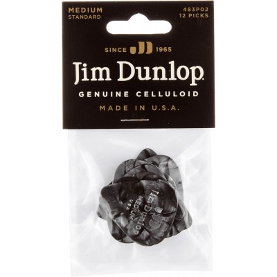 MEDIATOR CELLULOID BLACK PERLOID MEDIUM 12 PCS