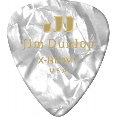 JIM DUNLOP Celluloid, par 12, Perloid White, Extra Heavy