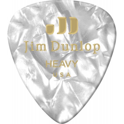 JIM DUNLOP CELLULOID WHITE PERLOID HEAVY 12 PACK
