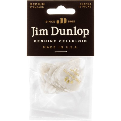 PICK CELLULOID WHITE PERLOID MEDIUM 12 PCS.