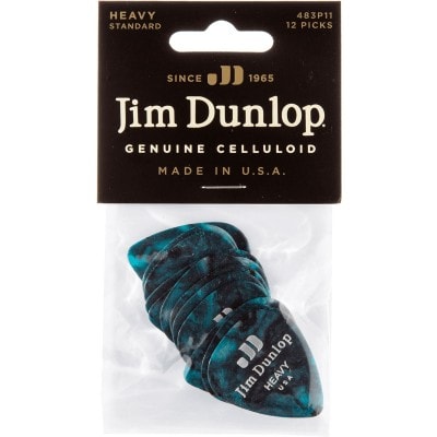 JIM DUNLOP MDIATOR CELLULOID TURQUOISE PEARL HEAVY SACHET DE 12