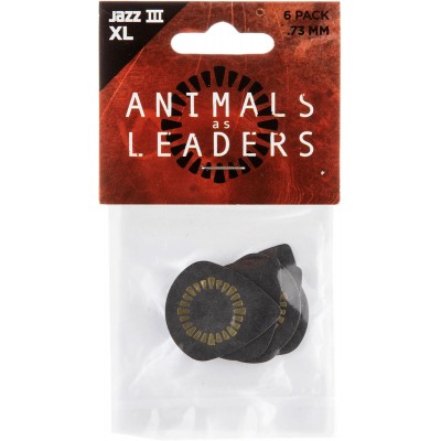 JIM DUNLOP TORTEX JAZZ III XL BLACK 0.73MM 6 PACK