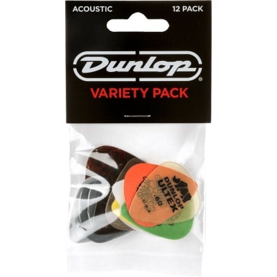 JIM DUNLOP VARIETY PACK ACOUSTIC, 12 MEDIATORS