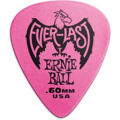 ERNIE BALL EVERLAST PICKS 12-PACK PINK .60MM