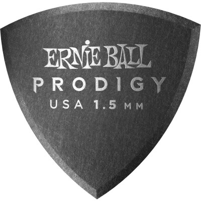 Ernie Ball Médiators Prodigy Sachet De 6 Noir Bouclier 1,5mm