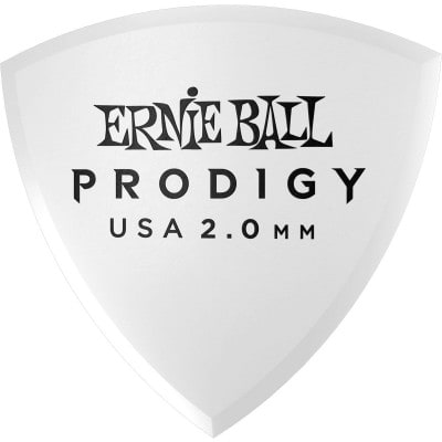 Ernie Ball Médiators Prodigy Sachet De 6 Blanc Bouclier 2mm