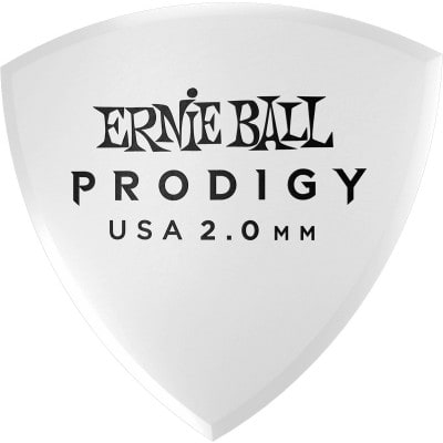 Ernie Ball Médiators Prodigy Sachet De 6 Blanc Bouclier Large 2mm