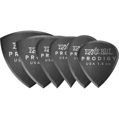 MULTIPACK PRODIGY PICKS PRODIGY BAG OF 6 BLACK 1.5MM