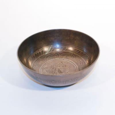 A-AKS854 - BOWL TIBETAN, MOLDED, GOLDNEMENTS, 14,5CM