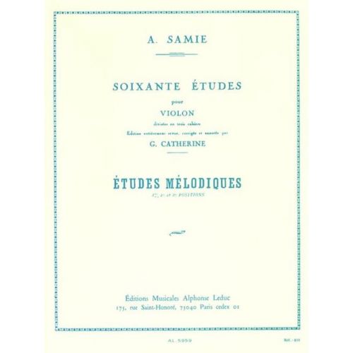 LEDUC Samie - 60 Etudes Vol.3 : Etudes Melodiques Op.33 - Violon